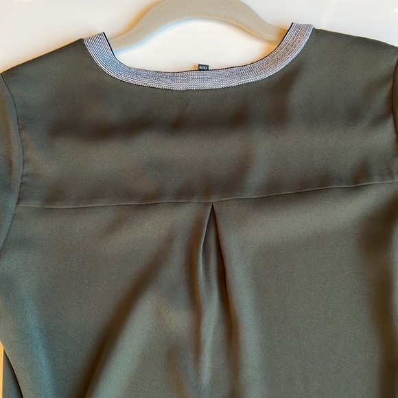 Blouse V neck style Dark green ribbed collar RW&Co - Picture 3 of 7